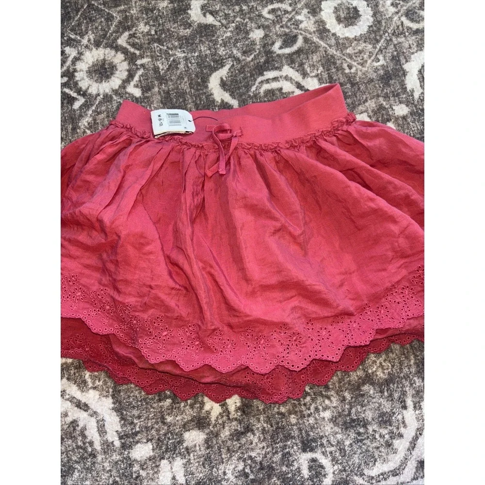 Ralph Lauren Girls Medium 8 10 Short Skirt Elastic Waist Nantucket Red Eyelet